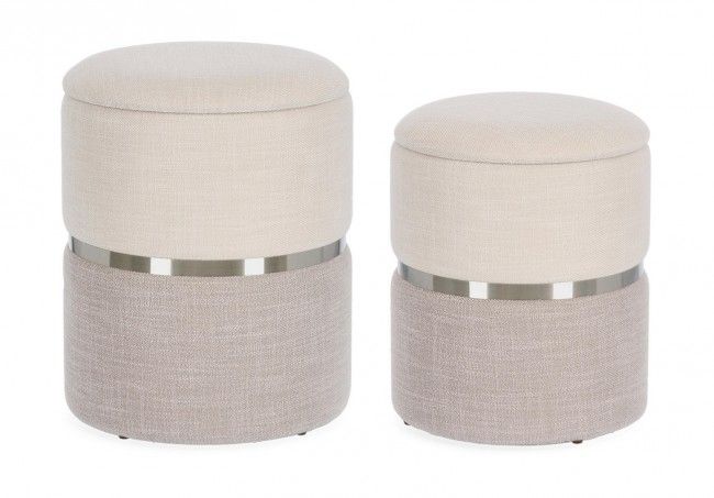 SET2 POUF CONTENITORE RADINKA BIA-GRIGIO