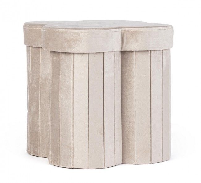 POUF CONT. JOCELYN VELLUTO BEIGE