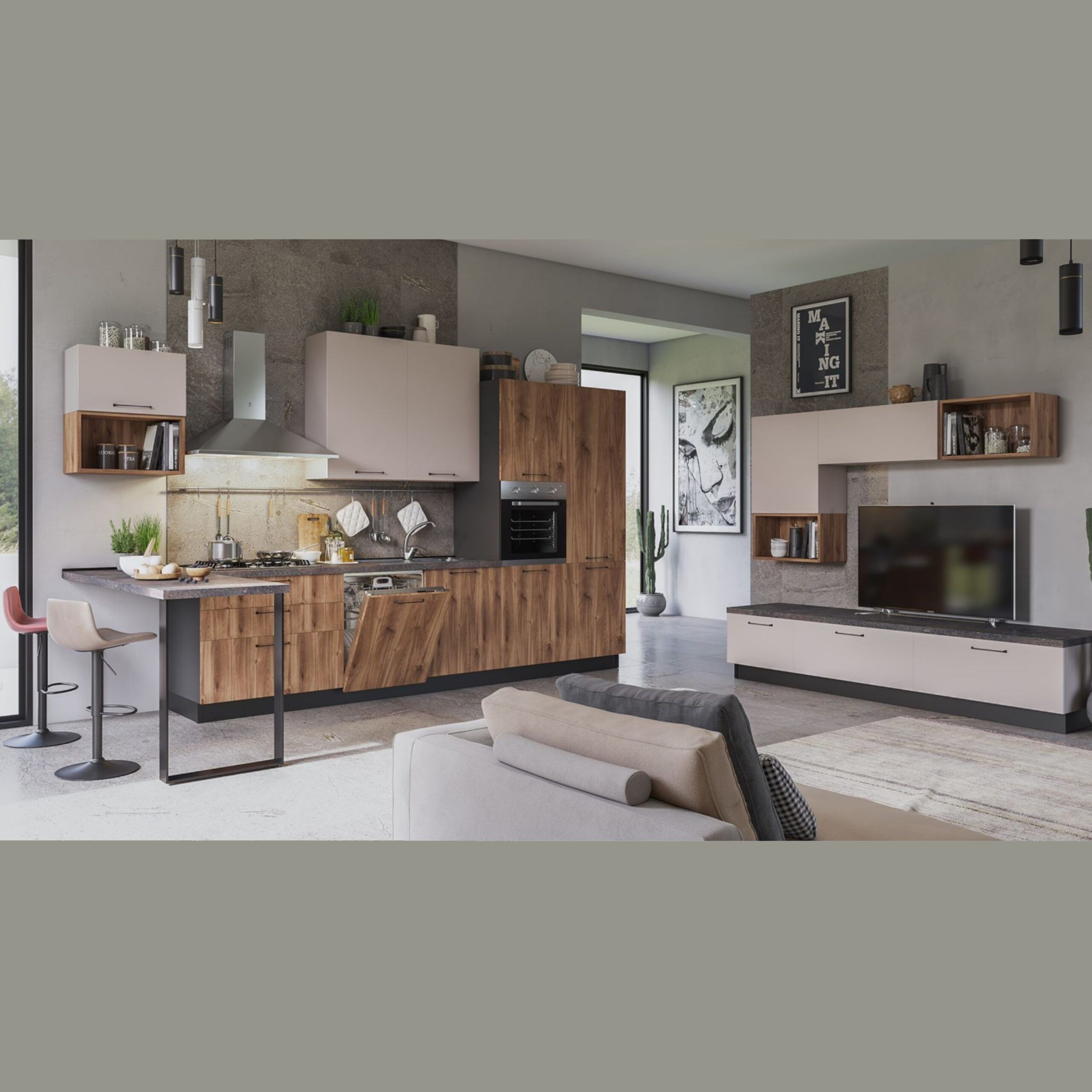 Cucina moderna EVO Mira – composizione D158