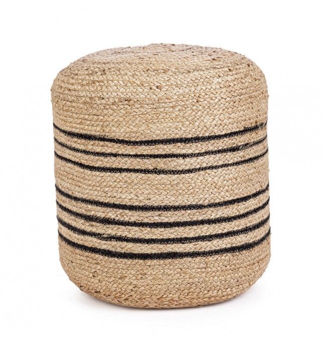 POUF ANKIT NATURALE-NERO D45
