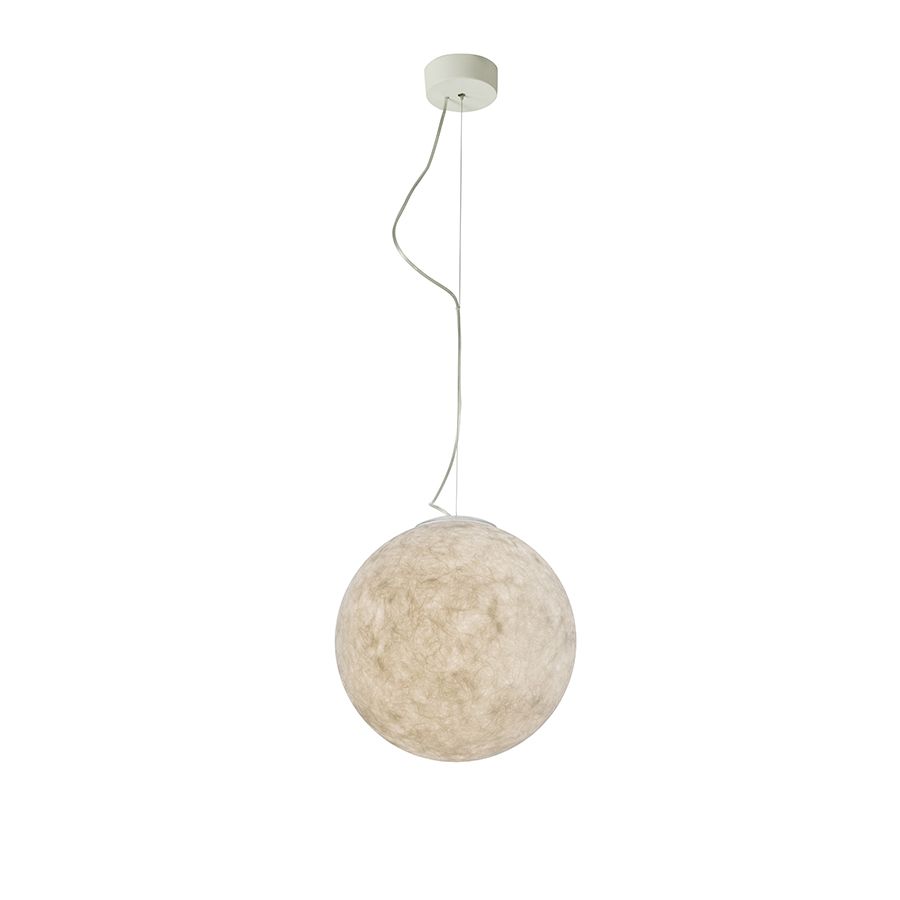 Lampada sospensione “Luna 2 nebulite bianco” d 50 cm lampadina e27