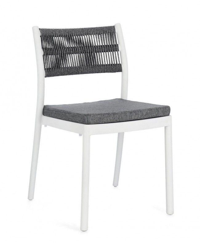 SEDIA C-C ALVIN BIANCO/GRIGIO SCURO