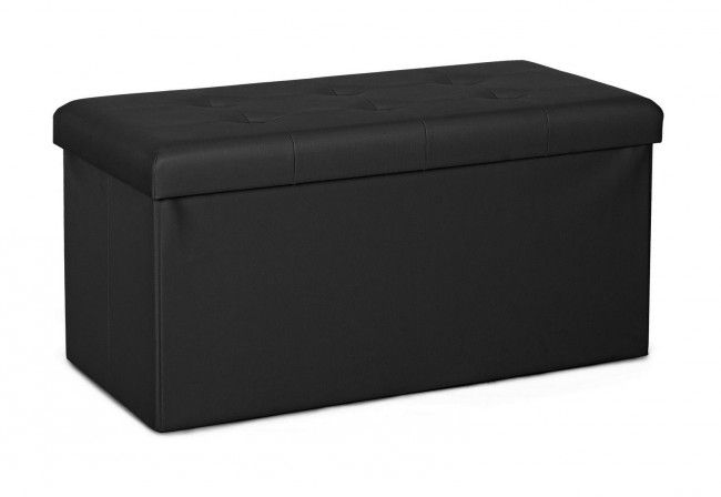 POUF CONT.PIEG C-B MAGDA RET. PVC NERO