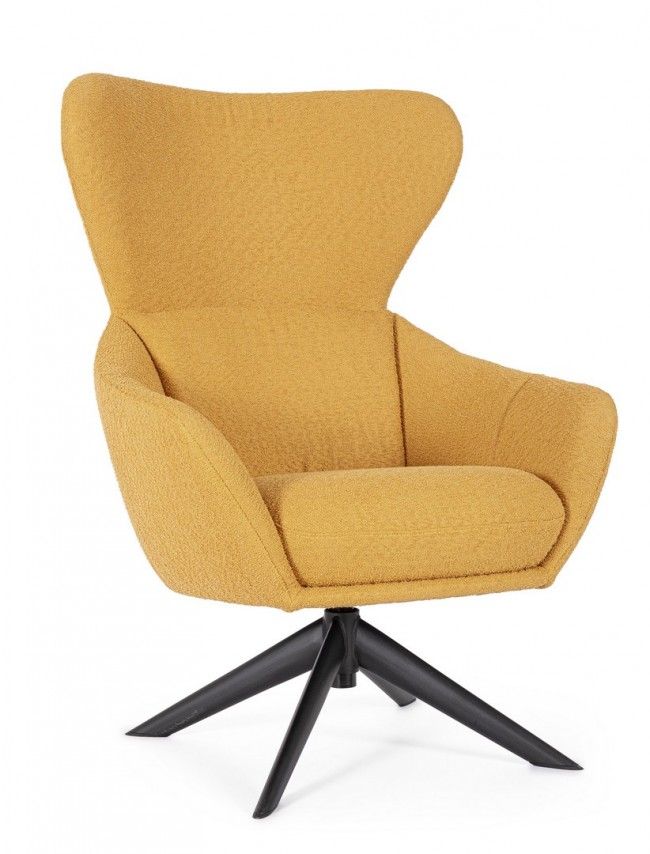 POLTRONA GIREVOLE HAILEY SENAPE