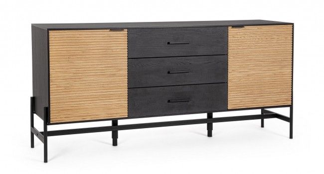 CREDENZA 2A-3C ALLYCIA NERO-NATURALE
