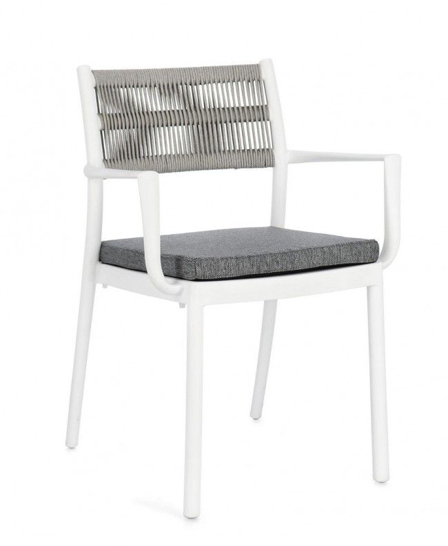 SEDIA C-BR C-C ALVIN BIANCO/GRIGIO CH.