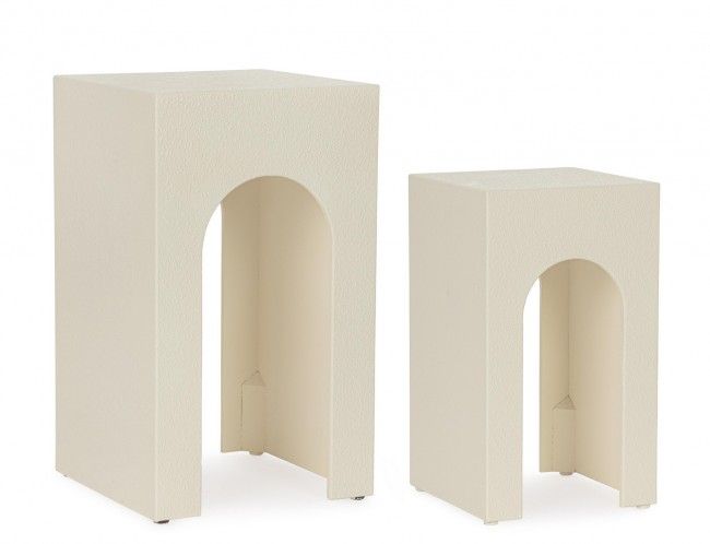 SET2 TAVOLINO CREAMY RETT BIANCO