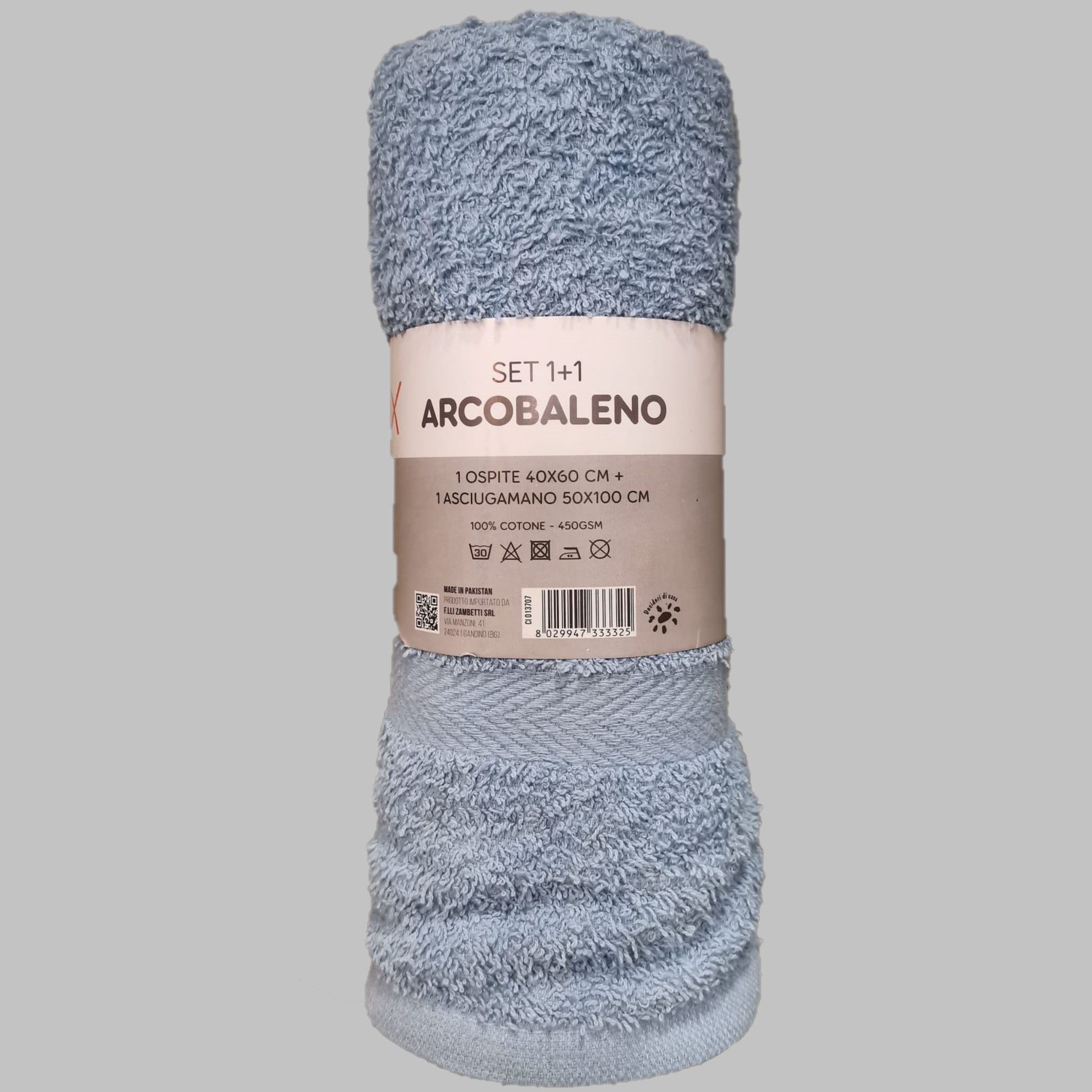 Set 2 asciugamani celeste