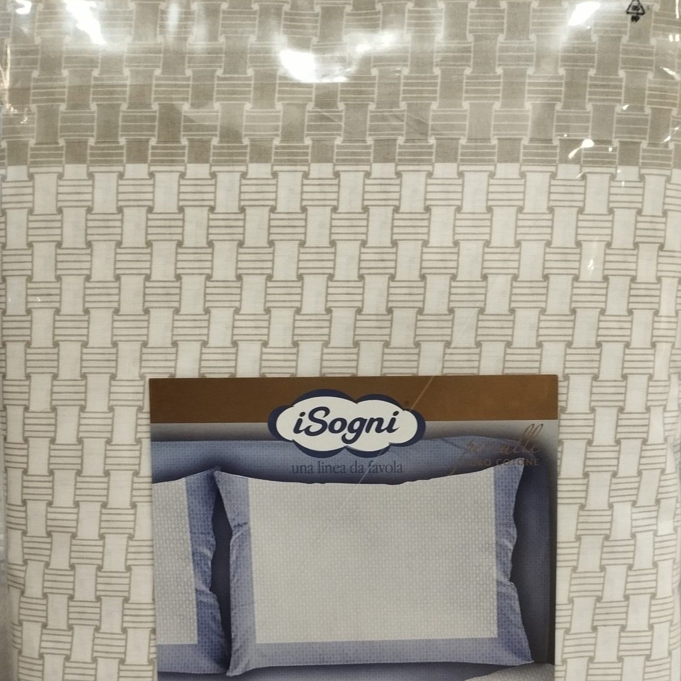 Set lenzuolo singolo “I Sogni” bianco-beige con fantasia