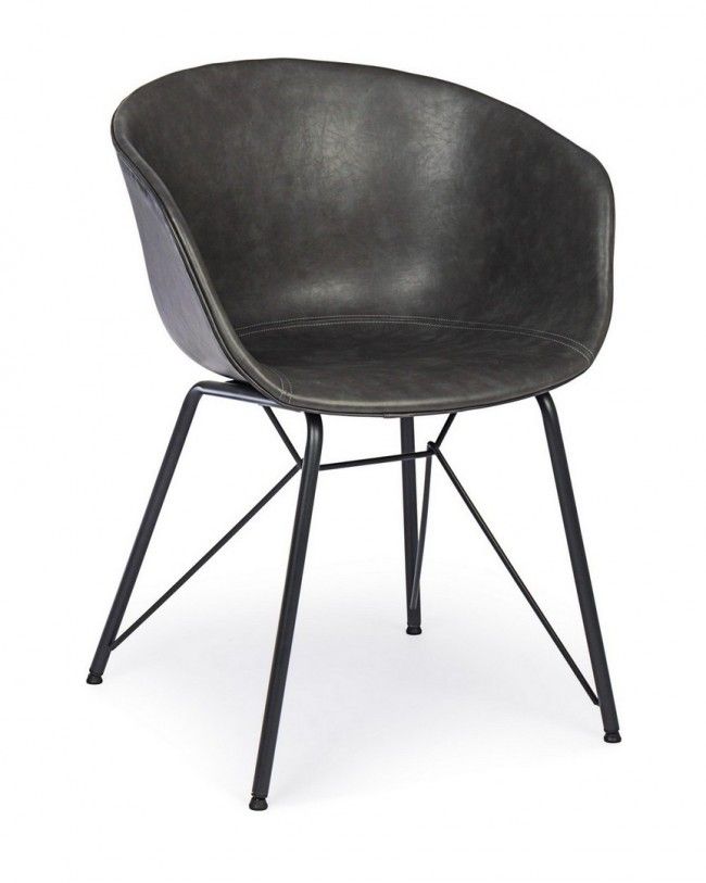 SEDIA WARHOL PU ANTRACITE VINTAGE