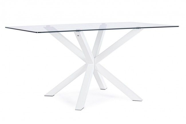 TAVOLO MAY RETT GAMBA BIANCO 160X90
