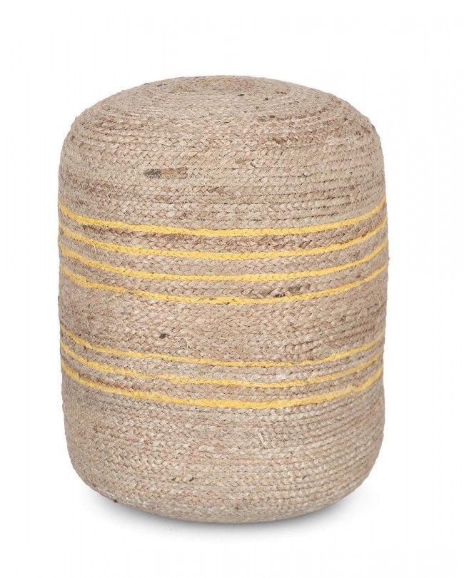POUF ANKIT NATURALE-GIALLO D45