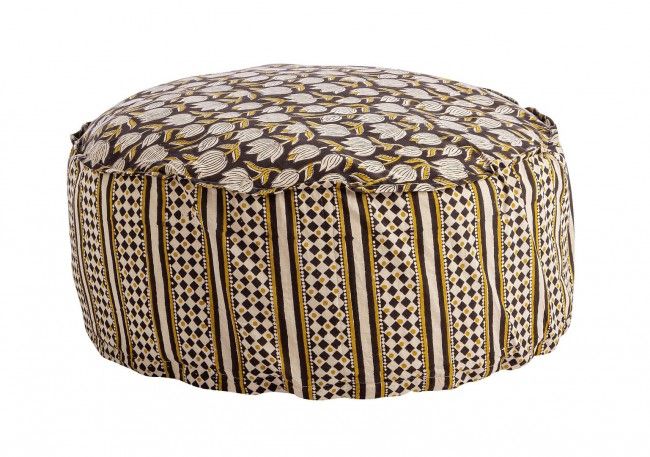 POUF CALAIS NERO C-TULIPANO-ROMBO D65X25