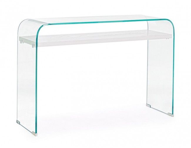 CONSOLLE 2P LINE WOOD BIANCO 110X35