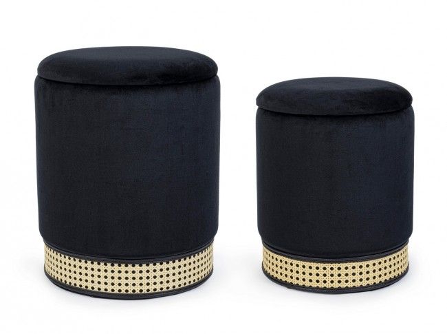 SET2 POUF CONTENITORE MILENA NERO