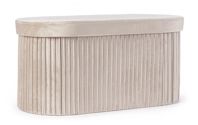 POUF CONT. JOCELYN OV VELLUTO BEIGE