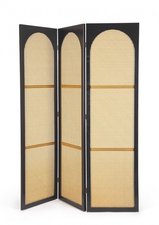 PARAVENTO 3A JOSINE NERO 150X180H