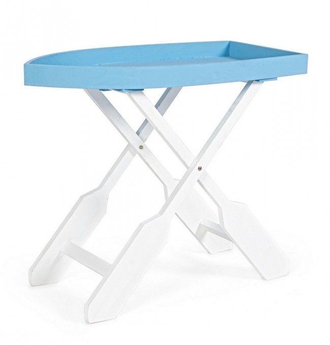TAVOLO GOZZO PIEGH BIANCO-AZZURRO L