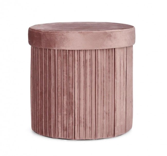 POUF CONT. JOCELYN TO VELLUTO ROSA ANT