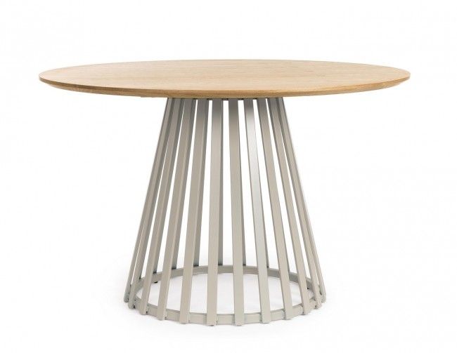 TAVOLO CILLIAN D120 WARM GREY/NATURAL