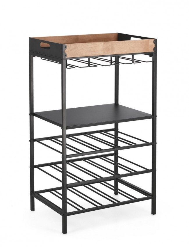 MOBILE P.BOTTIGLIE 15P ISAAC NERO H84,5