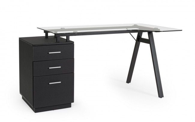 SCRIVANIA CHARLIE ANGOLO C-CASSETT NERO