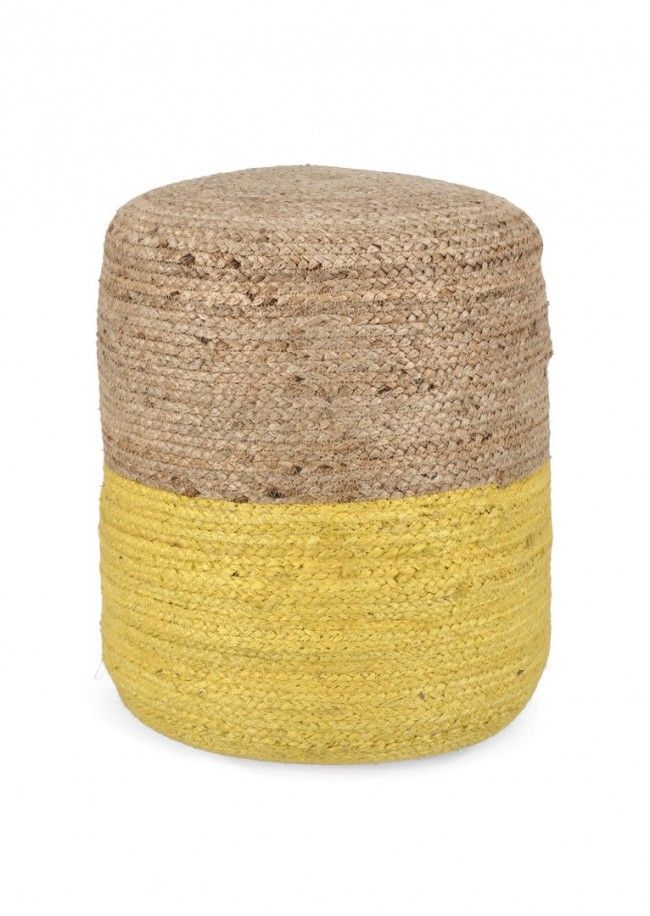 POUF JALAJA NATURALE-GIALLO D45