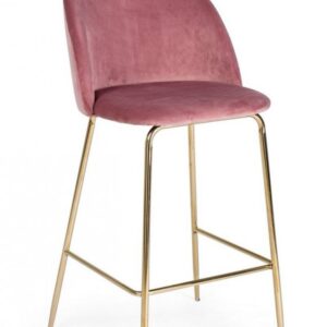 SGABELLO BAR CARRY VELLUTO BLUSH