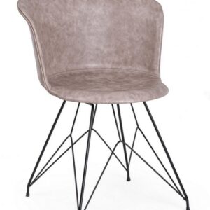 SEDIA LOFT NERO PU BEIGE VINTAGE