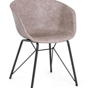SEDIA WARHOL NERO PU BEIGE VINTAGE