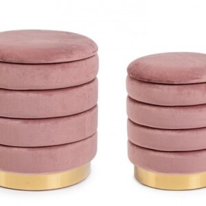 SET2 POUF CONTENITORE DARINA ROSA ANTICO