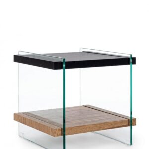 TAVOLINO 2P LINE WOOD NERO 50X50