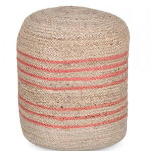 POUF ANKIT NATURALE-ARANCIONE D45