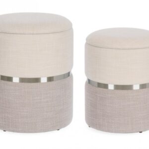 SET2 POUF CONTENITORE RADINKA BIA-GRIGIO