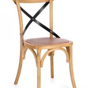SEDIA CROSS METAL NATURALE