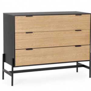 CASSETTIERA 3C ALLYCIA NERO-NATURALE