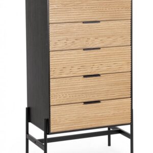 CASSETTIERA 5C ALLYCIA NERO-NATURALE