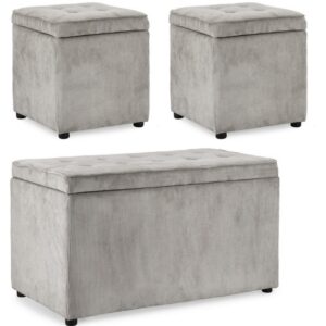 SET3 PANCHINA-2POUF CONT. DYLAN GRIGIO