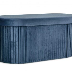 POUF CONT. JOCELYN OV VELLUTO BLU