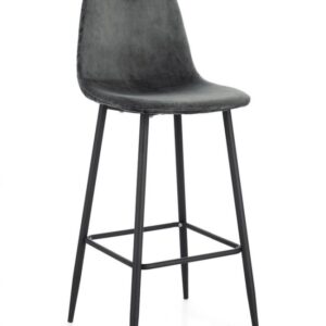 SGABELLO BAR IRELIA VELLUTO GRIGIO SCURO